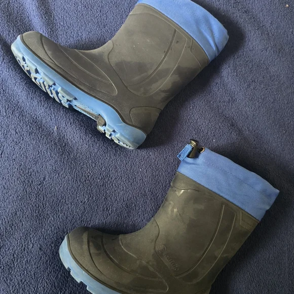 Sturdy Kids' Black and Blue Rain Boots - Picture 2 of 4